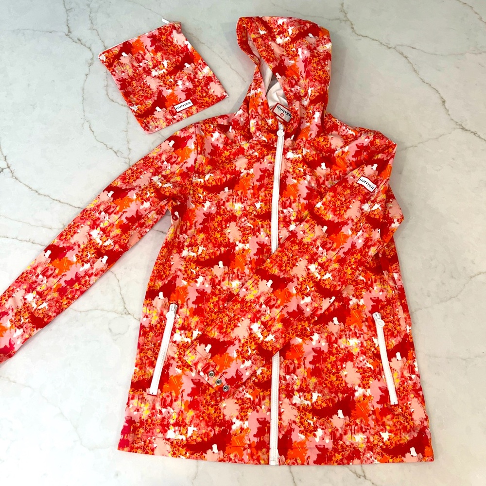 Hunter for Target, Vibrant Hooded Water Resistant Jacket with Pouch, Sz XL Girls